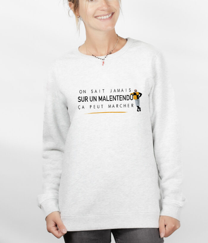 Les Bronzes Sur un malentendu ca peut marcher Sweatshirt pull Femme Blanc PUFBLA308