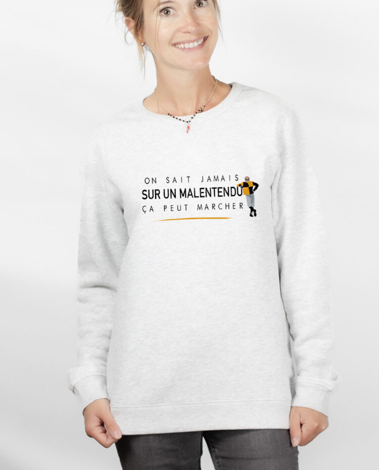 Les Bronzes Sur un malentendu ca peut marcher Sweatshirt pull Femme Blanc PUFBLA308