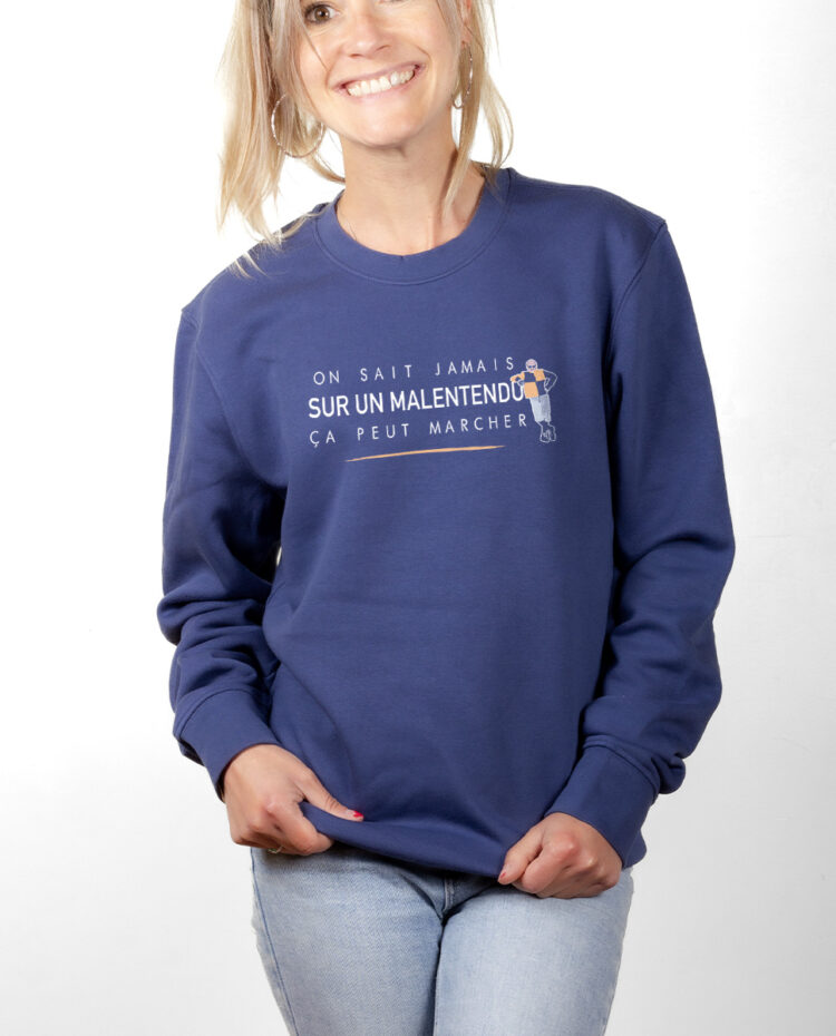 Les Bronzes Sur un malentendu ca peut marcher Sweatshirt pull Femme Bleu PUFBLE308