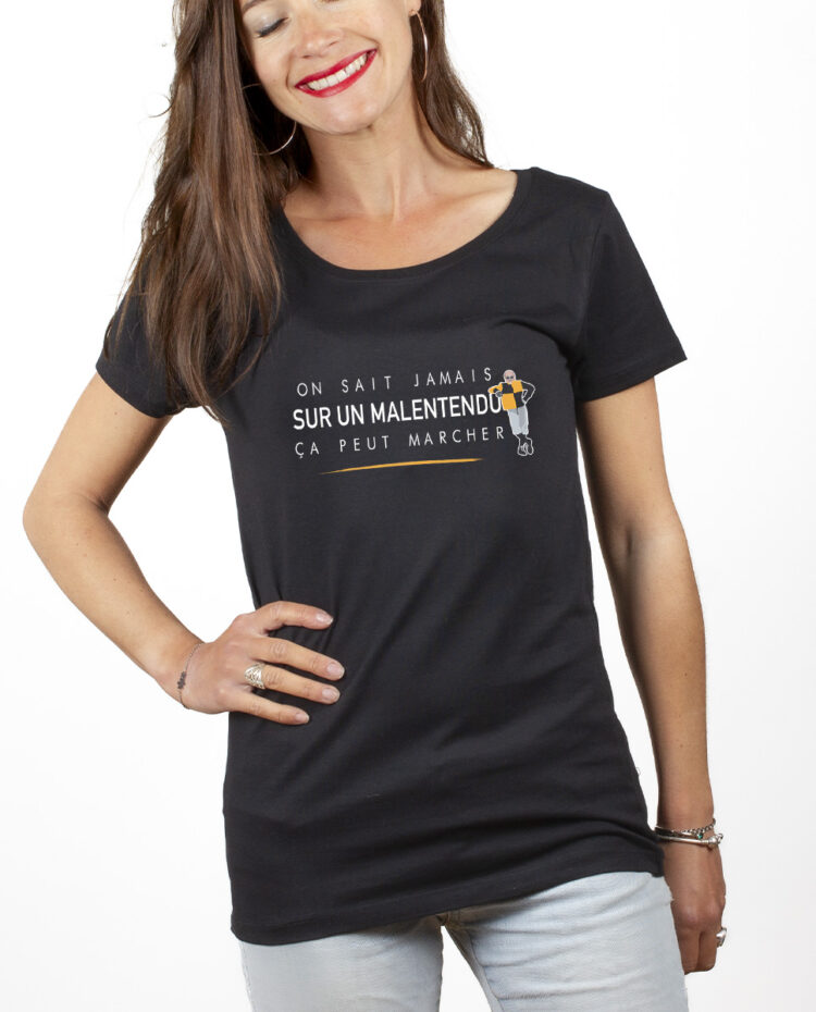 Les Bronzes Sur un malentendu ca peut marcher T shirt Femme Noir TSFN308