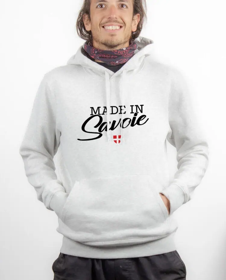 Made in Savoie Hoodie Sweat capuche Homme Blanc SWHBLA263