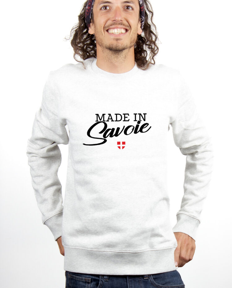 Made in Savoie Sweatshirt Pull Homme Blanc PUHBLA263