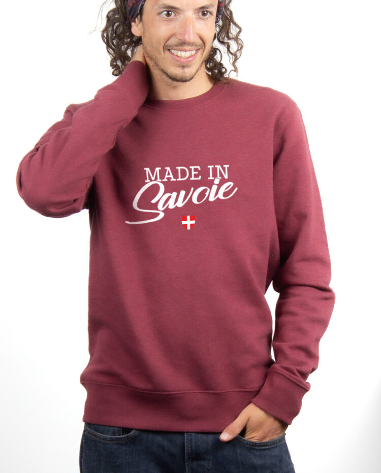 Made in Savoie Sweatshirt Pull Homme Bordeau PUHBOR263