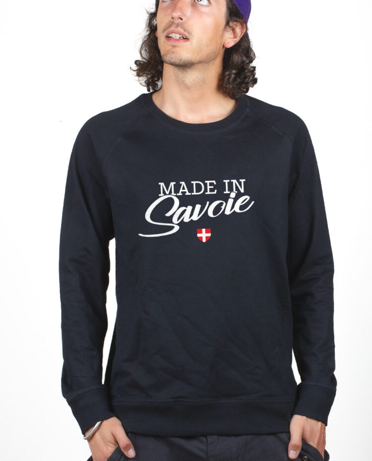 Made in Savoie Sweatshirt Pull Homme Noir PUHNOI263