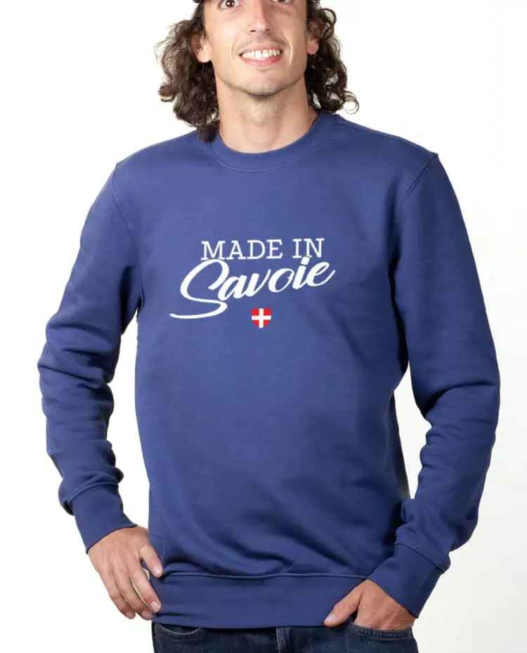 Made in Savoie Sweatshirt Pull Homme bleu PUHBLE263