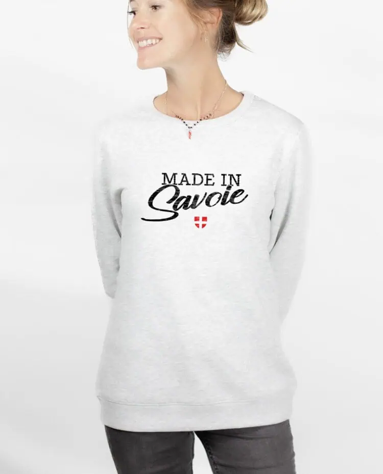 Made in Savoie Sweatshirt pull Femme Blanc PUFBLA263