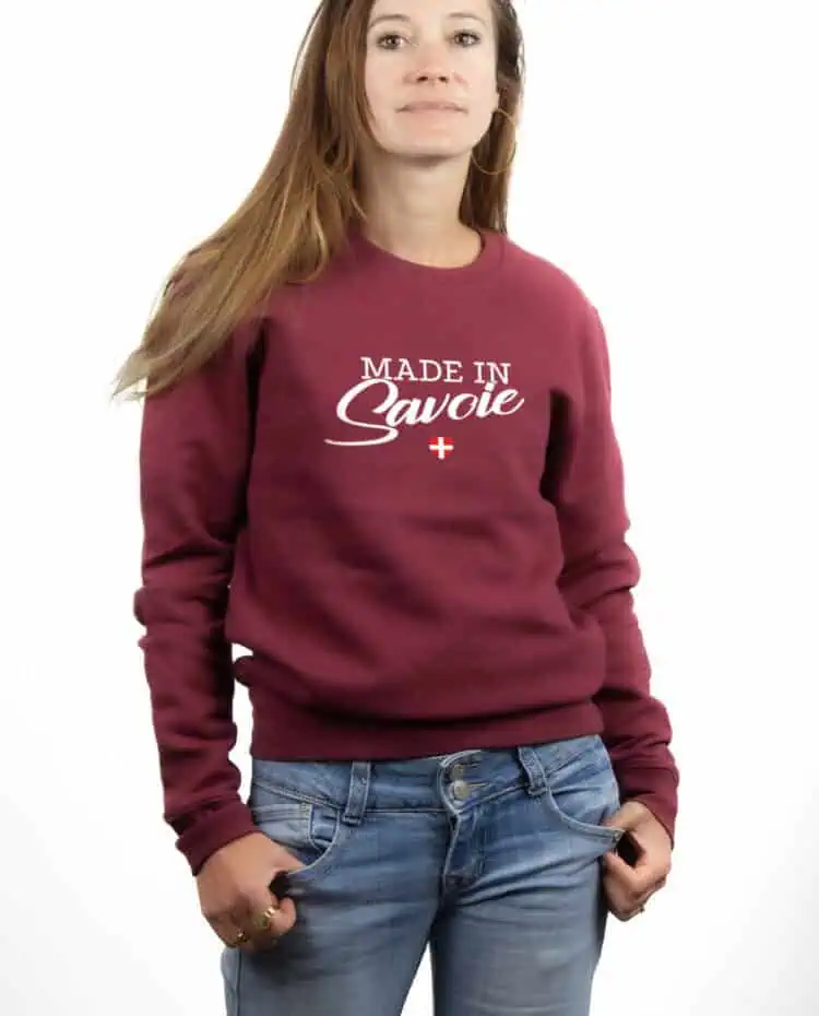 Made in Savoie Sweatshirt pull Femme Bordeau PUFBOR263