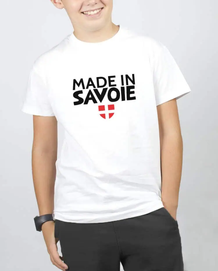 Made in Savoie T SHIRT GARCON BLANC TSEB263