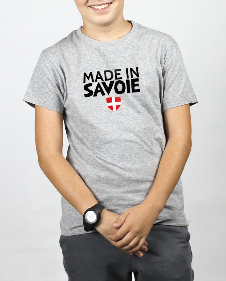 Made in Savoie T SHIRT GARCON GRIS TSEG263