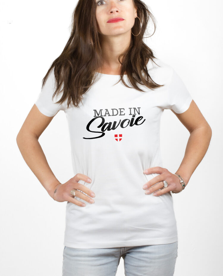 Made in Savoie T shirt Femme Blanc TSFB263