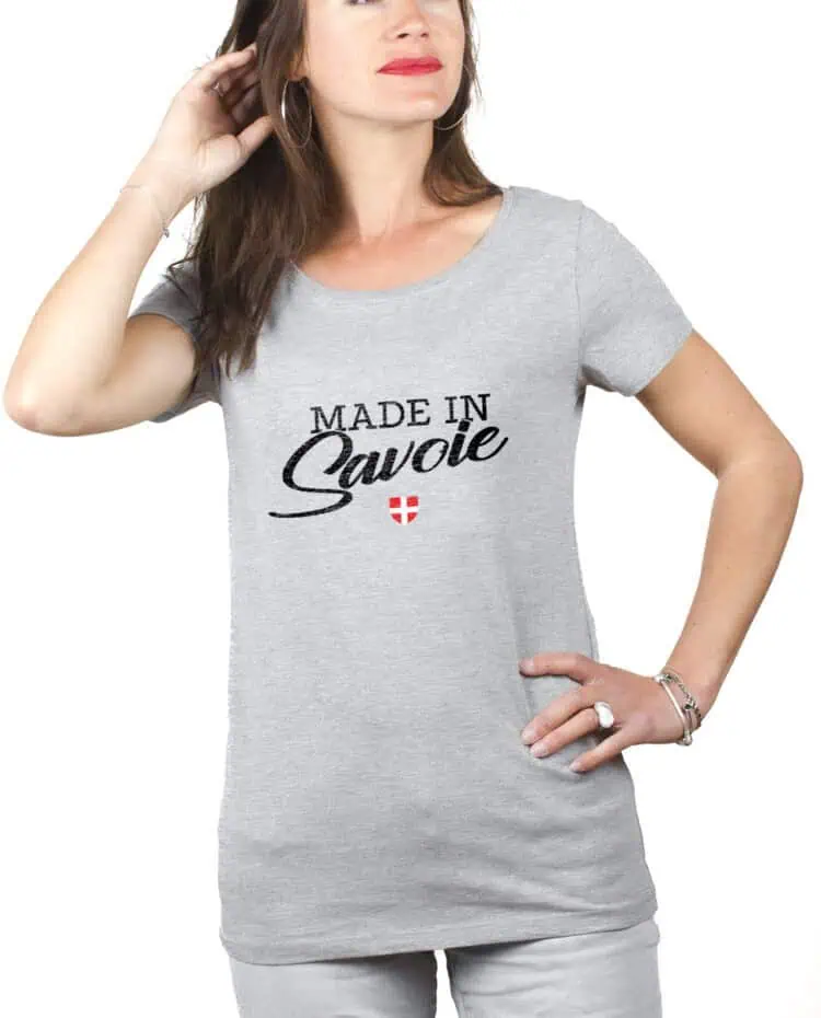 Made in Savoie T shirt Femme Gris TSFG263