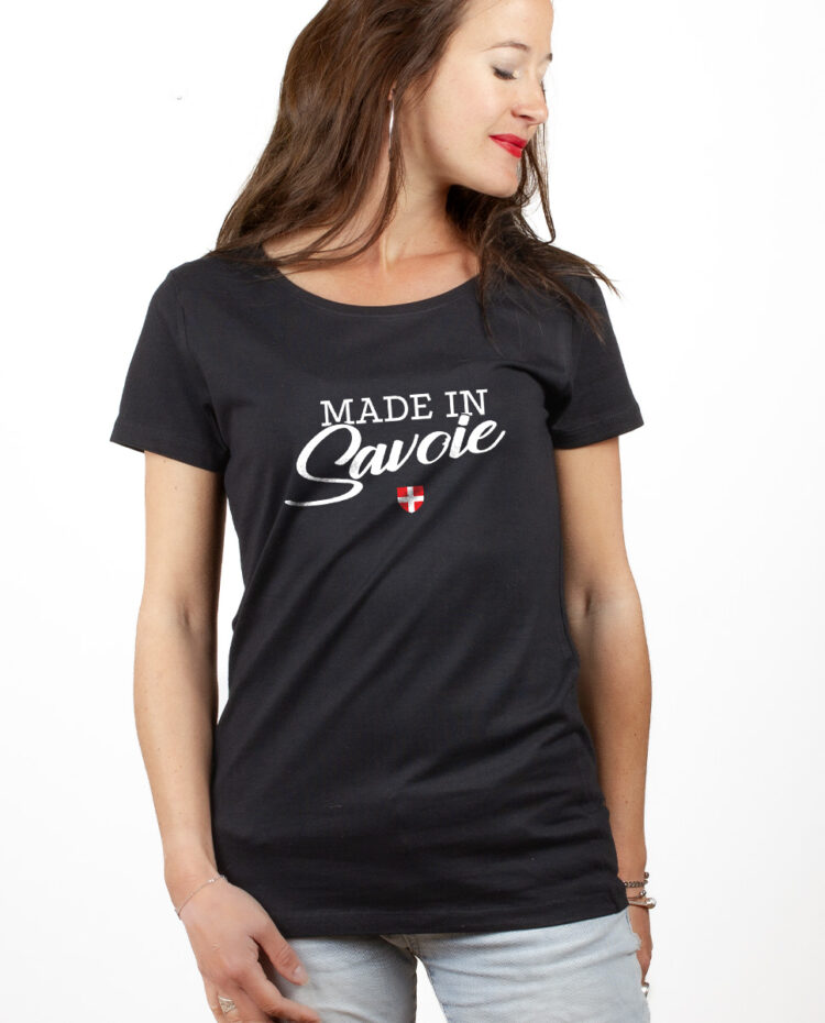 Made in Savoie T shirt Femme Noir TSFN263