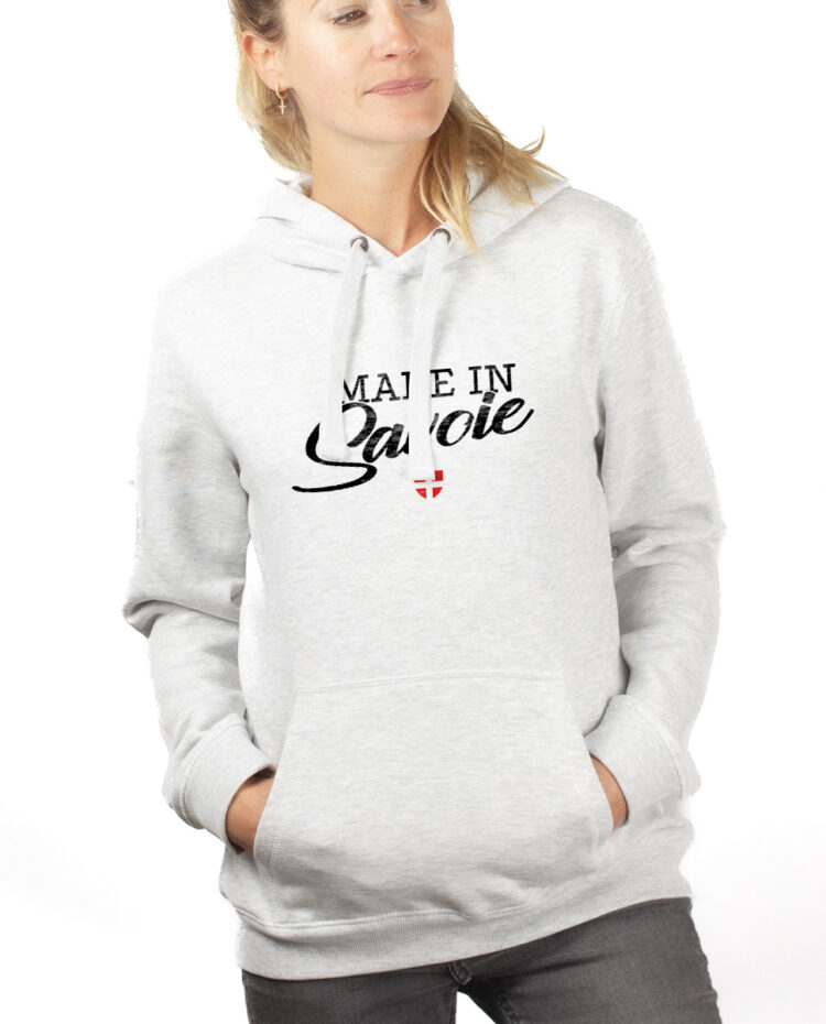 Made in Savoie hoodie Sweat capuche Femme Blanc SWFBLA263