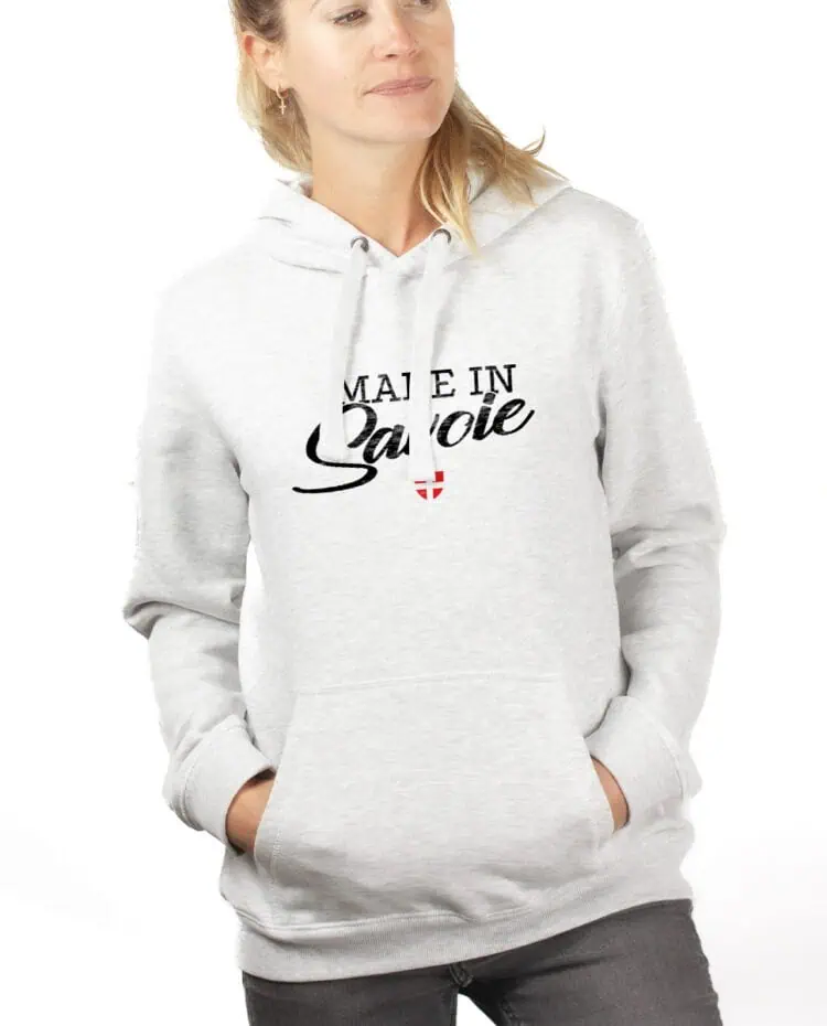 Made in Savoie hoodie Sweat capuche Femme Blanc SWFBLA263