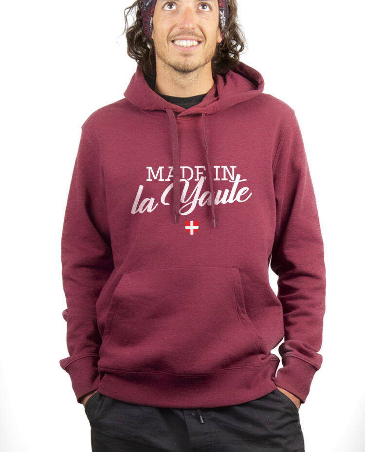 Made in la Yaute Hoodie Sweat capuche Homme bordeau SWHBOR264