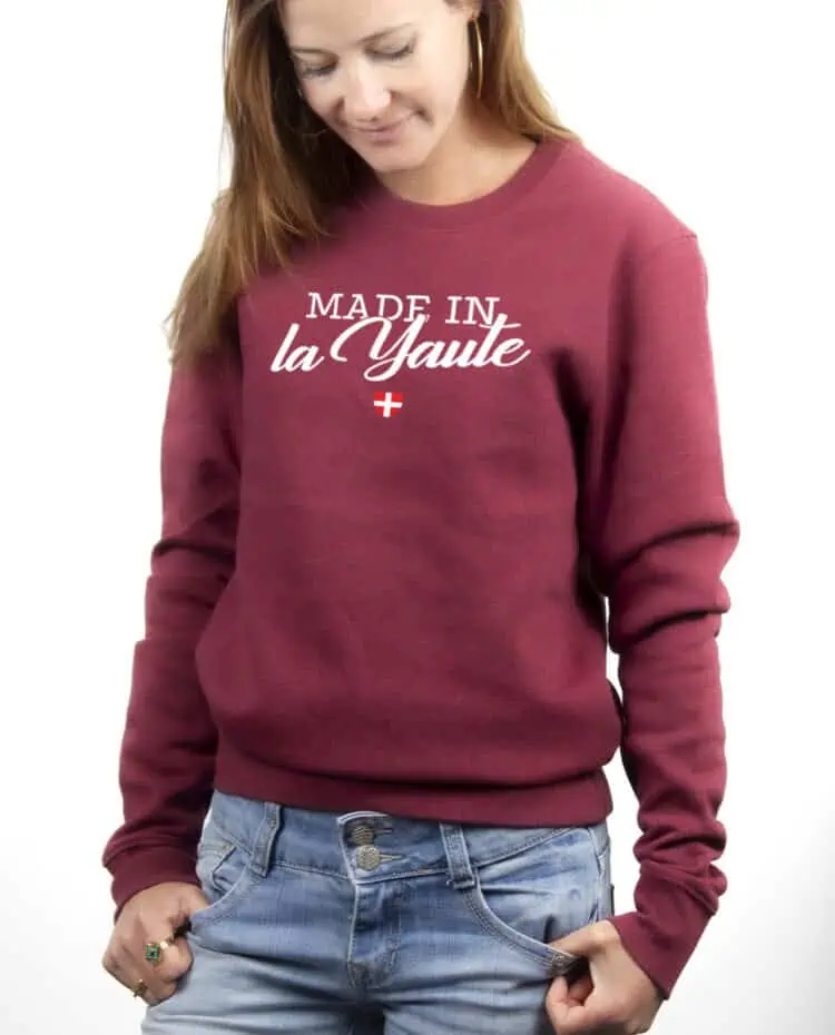 Made in la Yaute Pull Femme Bordeau PUFBOR264