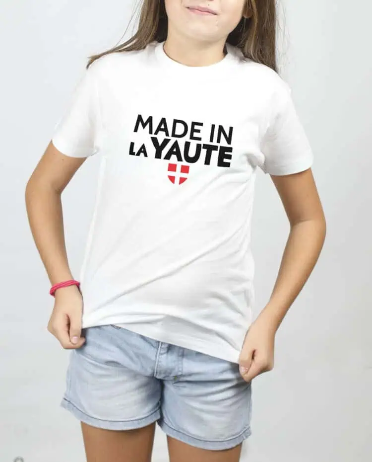 Made in la Yaute T SHIRT FILLE BLANC TSEB264