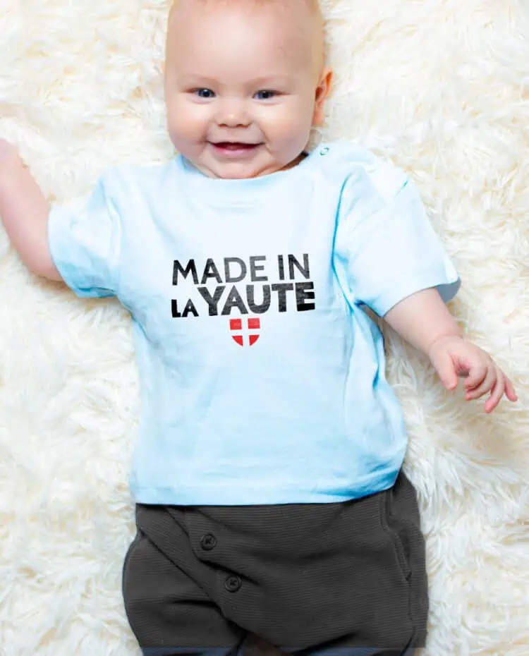 Made in la Yaute T shirt bebe bleu garcon TSBBL264