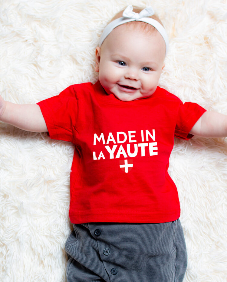 Made in la Yaute T shirt bebe rouge fille TSBR264