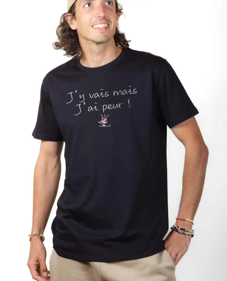 les bronzes Jy vais mais jai peurT shirt Homme Noir TSHN258