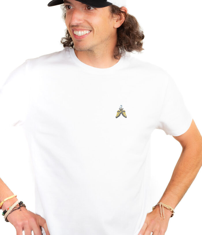 Chausson escalade picto T shirt Homme Blanc TSHB332