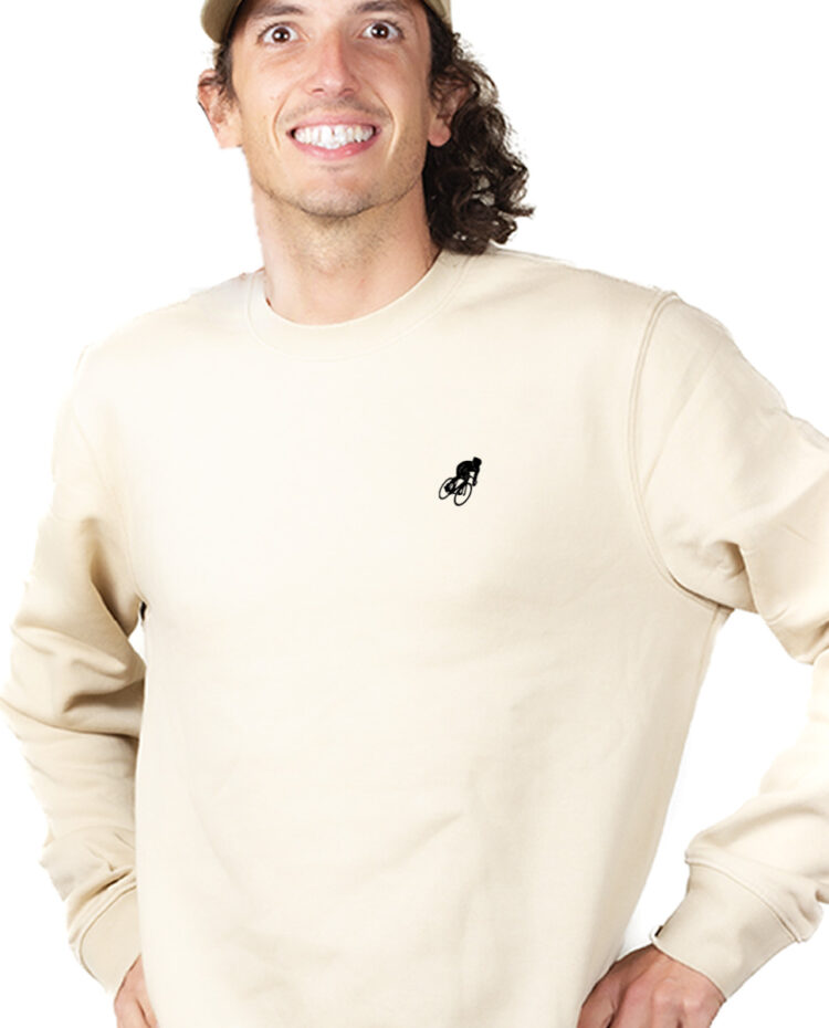 Cycliste velo picto Sweatshirt Pull Homme Naturel PUHNAT330