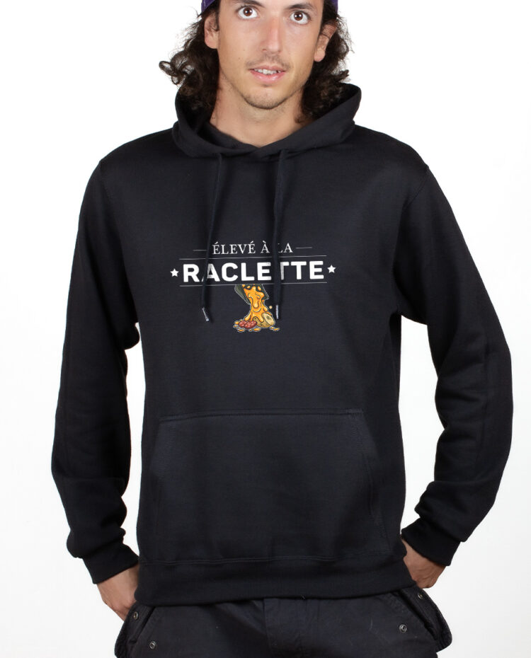 Eleve a la raclette Hoodie Sweat capuche Homme Noir SWHNOI268