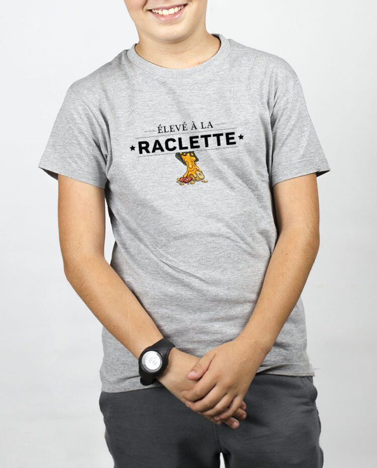 Eleve a la raclette T SHIRT GARCON GRIS TSEG268