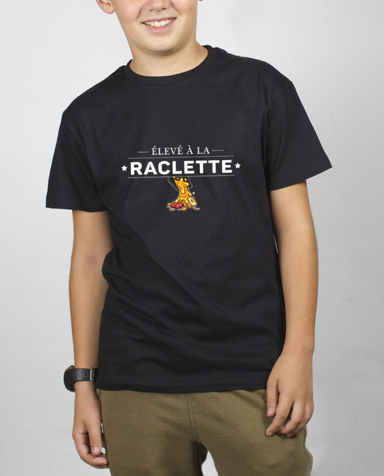 Eleve a la raclette T SHIRT GARCON NOIR TSEN268