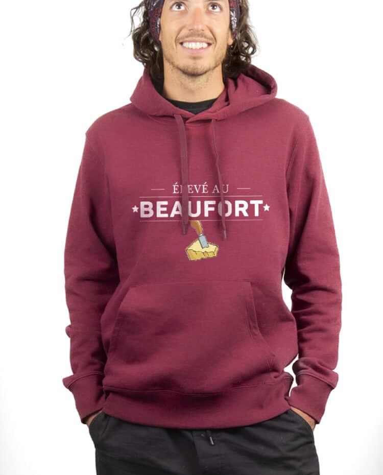 Eleve au Beaufort Hoodie Sweat capuche Homme bordeau SWHBOR270