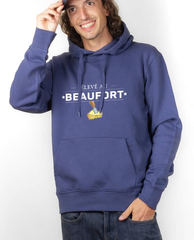 Eleve au Beaufort Hoodie Sweat capuche homme Bleu SWHBLE270