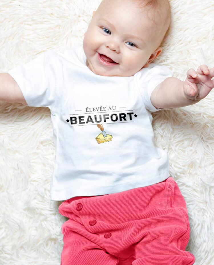 Eleve au Beaufort T shirt bebe blanc fille TSBB269