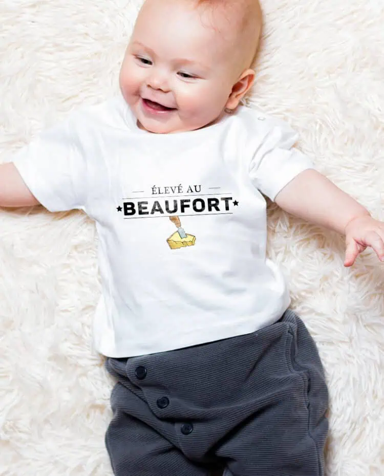 Eleve au Beaufort T shirt bebe blanc garcon TSBB270