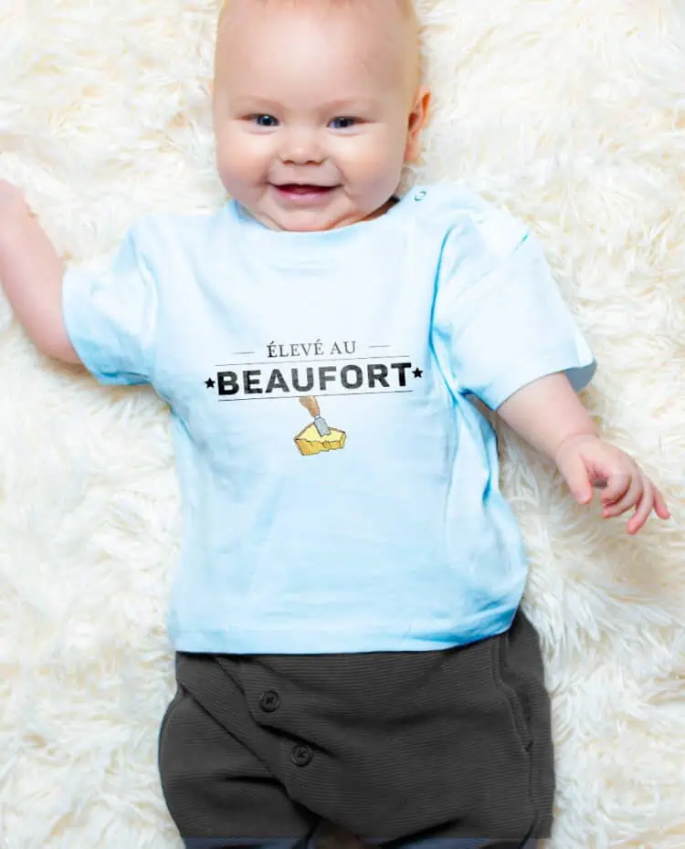 Eleve au Beaufort T shirt bebe bleu garcon TSBBL270