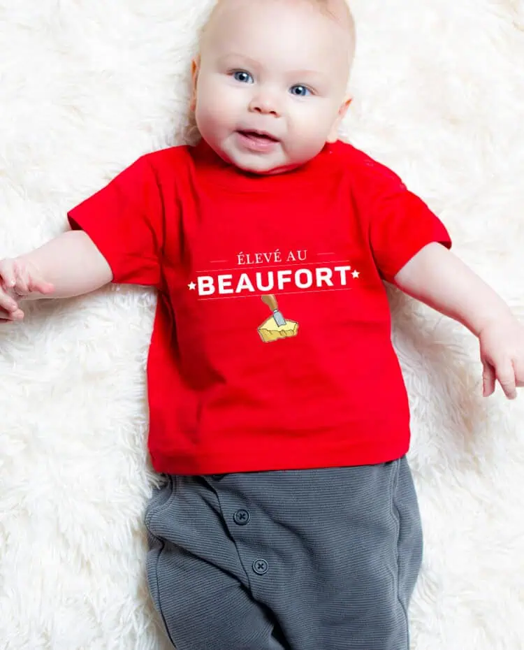 Eleve au Beaufort T shirt bebe rouge garcon TSBR270