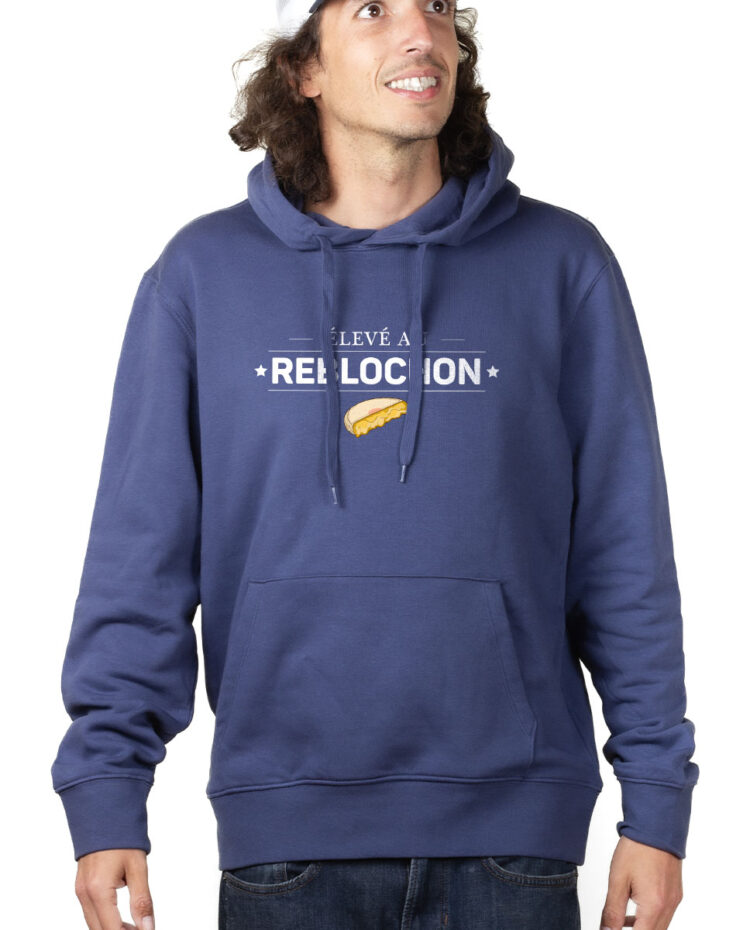 Eleve au reblochon Hoodie Sweat capuche homme Bleu SWHBLE266