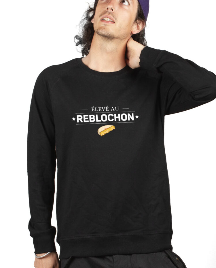 Eleve au reblochon Sweatshirt Pull Homme Noir PUHNOI266