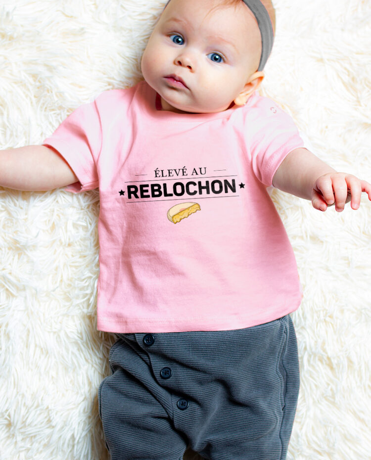 Eleve au reblochon T shirt bebe rose garcon TSBRO266