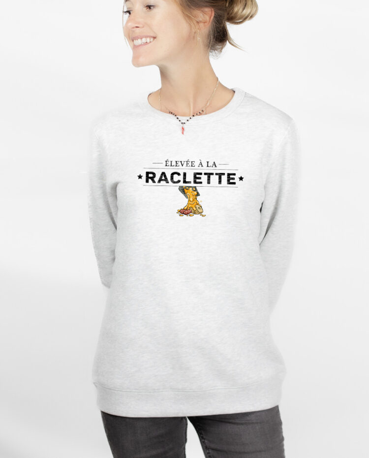 Elevee a la raclette Sweatshirt pull Femme Blanc PUFBLA267