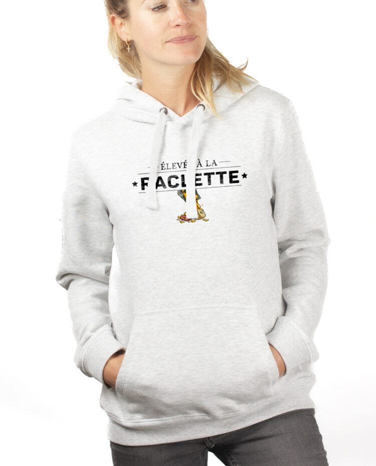 Elevee a la raclette hoodie Sweat capuche Femme Blanc SWFBLA267