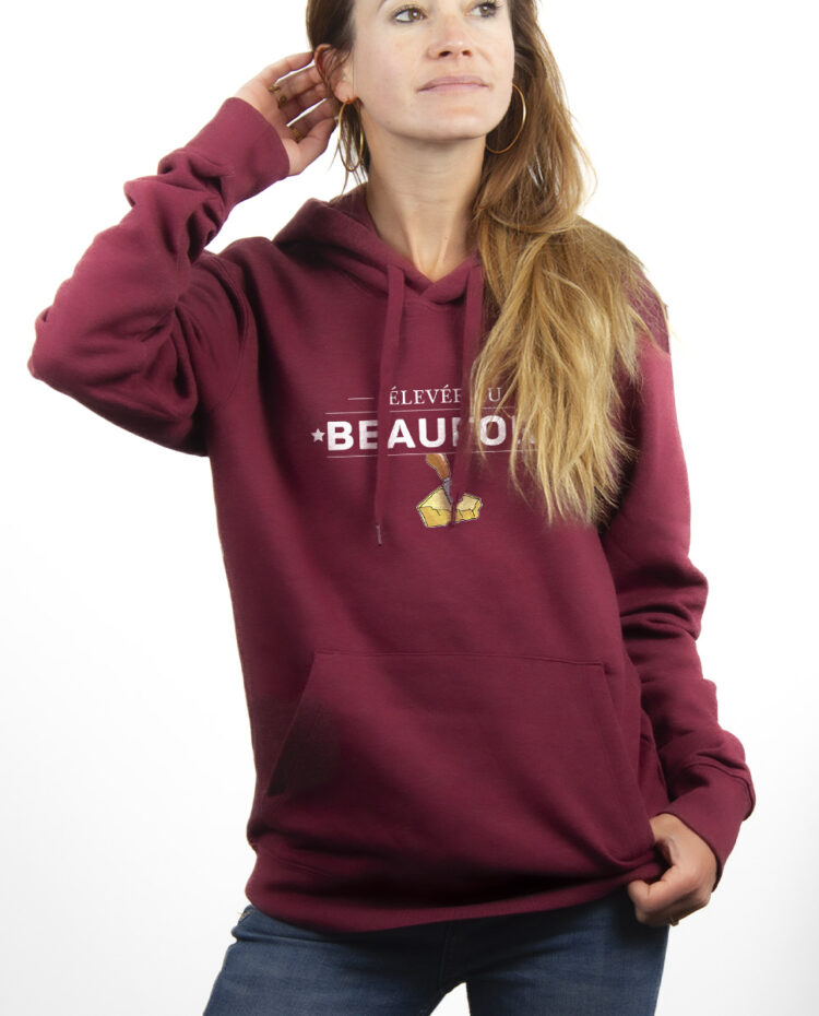 Elevee au Beaufort hoodie Sweat capuche Femme Bordeau SWFBOR269