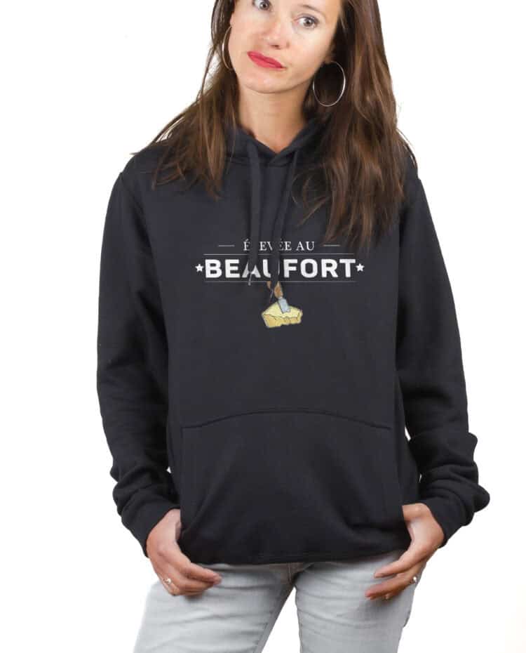 Elevee au Beaufort hoodie Sweat capuche Femme Noir SWFNOI269