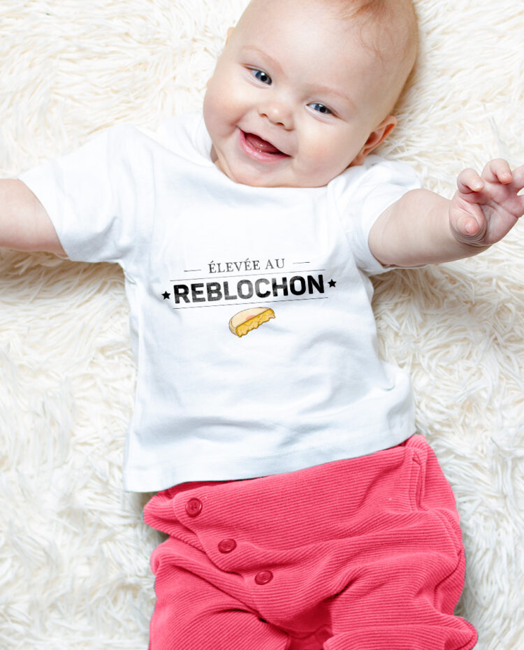 Elevee au reblochon T shirt bebe blanc fille TSBB265