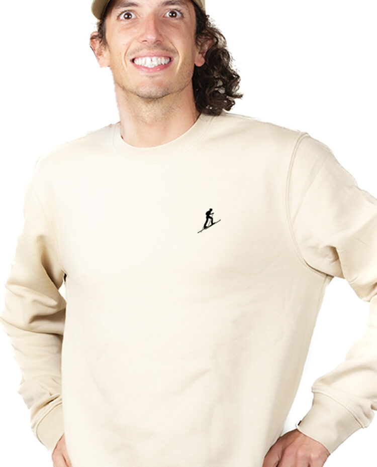 Ski de randonnee picto Sweatshirt Pull Homme Naturel PUHNAT327