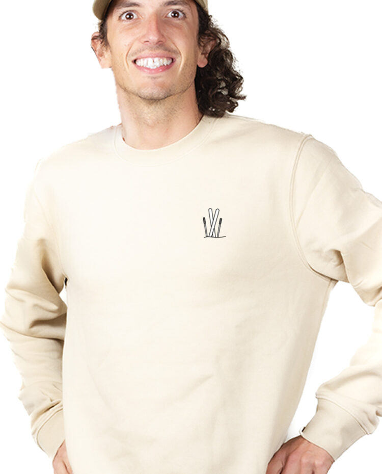 Ski picto Sweatshirt Pull Homme Naturel PUHNAT316