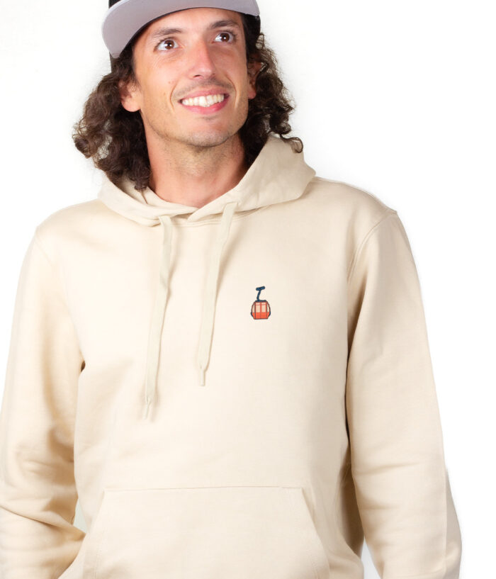 Telecabine picto Hoodie Sweat capuche Homme Naturel SWHNAT331