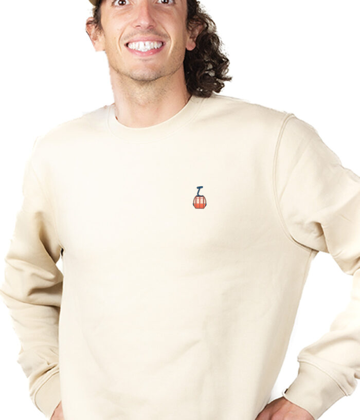 Telecabine picto Sweatshirt Pull Homme Naturel PUHNAT331