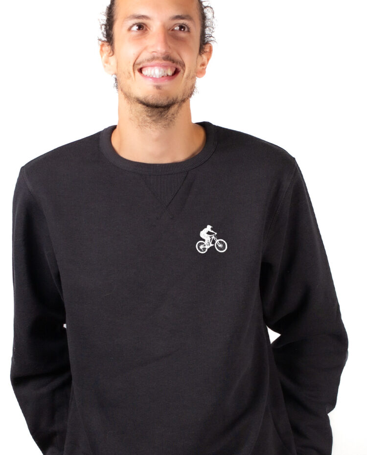 VTT picto Sweatshirt Pull Homme Noir PUHNOI319