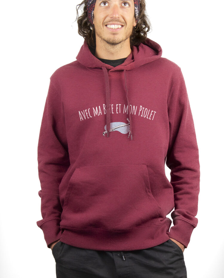 avec ma bite et mon piolet Hoodie Sweat capuche Homme bordeau SWHBOR283