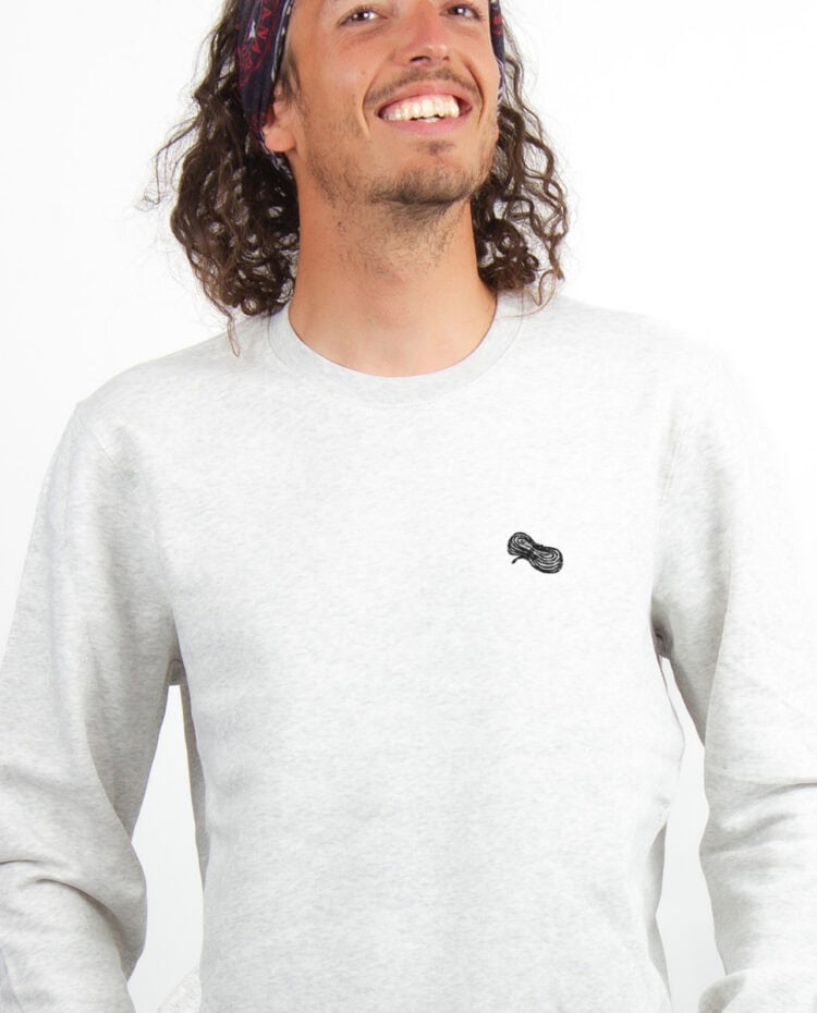 corde escalade picto Sweatshirt Pull Homme Blanc PUHBLA328